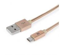 CABLE MAILLON PREMIUM MICRO USB 2.4 METAL DORADO 1M