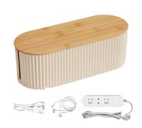 Cable Management Box, Safe Cord Organizer, Wire Storage Holder, Extension Hider & Concealer, Tidy Desktop Solution for Study, Living Room, Bedroom (12.99x5.12x4.33 inches)