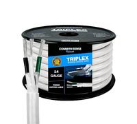 Cable marino de calibre 6 y 2 conductores, cable redondo dúplex de grado marino de 6 pies, cobre estañado, sin oxígeno, aislado - 6/2 AWG UL 1426 alambre de PVC estándar para barcos, automóviles