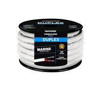 Cable marino redondo de 10/2 AWG Dúplex de CC - Cable de cobre estañado - 100 pies - Chaqueta de PVC blanco, conductor rojo/negro - Fabricado en los Estados Unidos