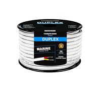 Cable marino redondo de 16/2 AWG Dúplex de CC - Cable de cobre estañado - 30 pies - Chaqueta de PVC blanco, conductor rojo/amarillo - Fabricado en los Estados Unidos