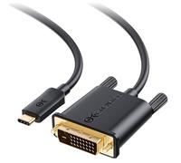 Cable Materiales USB-C a DVI Cable (Thunderbolt 3 Puerto Compatible) para 2016/2017 MacBook Pro, DELL XPS 13 & 15, Surface Book 2 y más
