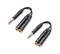 Cable Matters 2-Pack 6.35mm TRS Macho a 2X TRS Hembra 6.35mm Splitter Cable (Headphone Splitter Cable) en Negro - 20cm