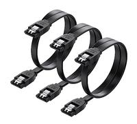 Cable Matters 3 Paquetes Cable SATA III, Cable SATA III de 6.0 Gbps (SATA 3 cable) Negro - 45 cm