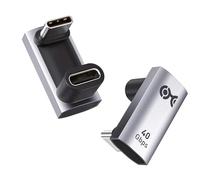 Cable Matters 40Gbps Adaptador USB-C 180° en U Acodado, 4K@240Hz, 12mm | 180 Grados [4K@240Hz vídeo, 240W carga, 40Gbit/s datos] USB4-cable, compatible con TB4, iPhone 17/16, Steam Deck
