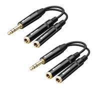 Cable Matters 6.35mm TRS Macho a 2X TRS Hembra, Pack de 6, 20cm, Negro