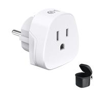 Cable Matters Adaptador de Enchufe Tipo F para Viajes, Adaptador de Enchufe de EE. UU. a UE, convertidor de Corriente Tipo E/F para, con certificación CE y RoHS