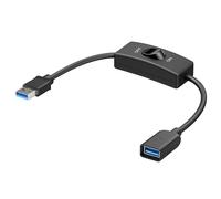 Cable Matters Cable alargador USB 3.0 de 5 Gbps, con Interruptor de Encendido y Apagado de Datos, 0,3 m