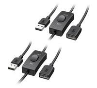 Cable Matters Cable de Extensión USB con Mando, 0,9 m, Negro | Datos y alimentación, corto USBA-cable de extensión con ON-Off, USB-Netzschalter, 2 unidades