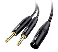 Cable Matters Cable divisor de audio estéreo dual de 1/4 pulgadas a XLR (adaptador divisor XLR a 6,35 mm) en negro - 1 metro