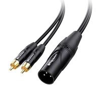 Cable Matters Cable divisor de audio estéreo dual RCA a XLR de 6 pies / 1,8 m (adaptador XLR a divisor RCA dual) en negro