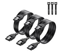 Cable Matters Cable SATA III 6 Gbps, Pack de 3, 60 cm, Negro | Cable SATA III para datos de hasta 6 Gbps, compatible con SSD, HDD y unidades de CD/DVD