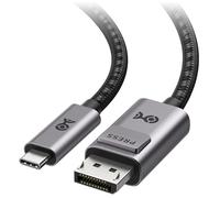 Cable Matters Cable trenzado USB-C a DisplayPort de 1,8 m (cable USB C a DP) compatible con 8K 60Hz en gris, Thunderbolt 4 / USB 4 compatible con MacBook Pro, Dell XPS, iPhone 15 Pro Max Plus