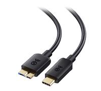 Cable Matters Cable USB C a Micro USB 3.0 de 10 Gbps, cable de disco duro USB-C, cable micro B a USBC, compatible con Seagate, LaCie, Toshiba, Samsung, disco duro externo WD, color negro