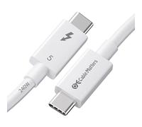 Cable Matters [Certificado Intel] Cable Thunderbolt 5 de 80 Gbps con aumento de ancho de banda de hasta 120 Gbps y carga de 240 W, 1 m, compatible con Thunderbolt 4, USB4 y USB C, color blanco