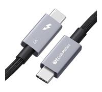 Cable Matters [Certificado por Intel] 80Gbps Cable Thunderbolt 5, 8K, 0,5m | [Trenzado, doble 8K / 4K@540Hz vídeo, 240W carga, hasta a 120Gbit/s transferencia de datos], negro, TB 4/3, USB4 y USB-C