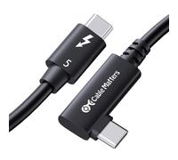 Cable Matters [Certificado por Intel Cable Thunderbolt 5 en ángulo recto de 80G con aumento del ancho de banda de hasta 120G y carga de 240 W - 0,8 m, compatible con Thunderbolt 4, USB4, USB C, negro