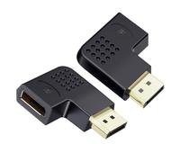 Cable Matters Combo-Pack 4K @240Hz Adaptador DP 1.4 de ángulo recto plano | Adaptador DisplayPort de 8K a 60Hz / 4K a 240Hz, 270 grados y 90 grados, negro