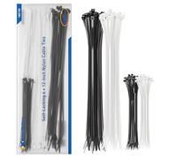 Cable Matters Combo Pack Bridas para Cables con autobloqueo de 140 piezas (150 mm + 300 mm) Sujetacables de nailon en Blanco y Negro
