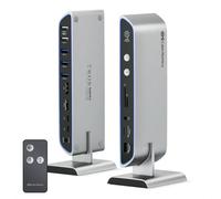Cable Matters Conmutador KVM USB C Dual 14 en 1 4K 60Hz para 2 computadoras, Carga de hasta 100 W, DisplayPort y HDMI, Puerto USB-A/C de 10 Gbps, Compatible con Thunderbolt 4 para MacBook Pro