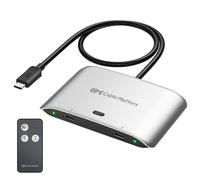 Cable Matters Conmutador USB-C 20 Gbps, 2 Entradas/1 Salida, 8K | Hasta 8K@30Hz en Windows y 4K@60Hz en macOS; comparte monitor o base USB-C/Thunderbolt 4 entre 2 equipos
