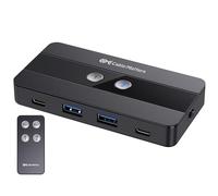 Cable Matters Conmutador USB de 4 Puertos y USB C de 10 Gbps para 2 Ordenadores con Mando a Distancia KVM Switch/conmutador USB C comparte 2 periféricos USB-A y 2 USB-C Entre 2 Hosts