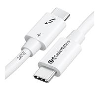 Cable Matters [Intel certificado 1 m Cable Thunderbolt 4 de 40 Gbps para vídeo 8K y Carga a 240W, Blanco - retrocompatible con Thunderbolt 3, USB4, USB C