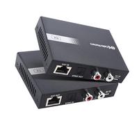 Cable Matters Kit Adaptador de Audio a través de Ethernet de Alcance Extra Largo de 1000 pies con convertidor Digital a analógico (DAC) Integrado, Compatible con Toslink de Audio óptico, L/R RCA