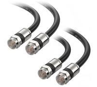 Cable Matters Pack de 2 cable RG6 clasificados para montaje en pared (CM), cable coaxial RG6 cuádruple apantallado de 1,8 m, cable coaxial RG6 de TV, rúter digital, receptor de satélite y más, negro