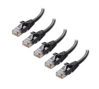 Cable Matters Pack de 5 Cables LAN Cat 6 10G sin Enganches, 1,5 m, Negros