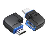 Cable Matters Paquete Combinado de Adaptadores HDMI Planos 8K a 60 Hz / 4K a 120 Hz en ángulo de 270º y 90º con HDR (Adaptador HDMI 8K en ángulo Recto/Adaptador HDMI en ángulo de 90º) en Negro
