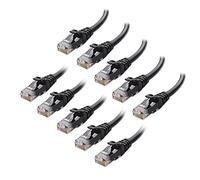 Cable Matters Paquete de 10, 10G Cable Ethernet Cat 6 corto Moldeado 1,5m (Cable Cat 6, RJ45 Cat 6) en Negro - 1,5 Metro