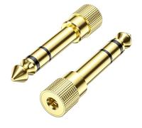 Cable Matters Paquete de 2 adaptadores de Auriculares (Adaptador de Conector de Auriculares), Adaptador de 3,5 mm a 6,35 mm, Adaptador Auxiliar/Adaptador de Jack, Adaptador de 6,35 mm a 3,5 mm