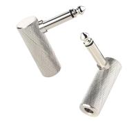 Cable Matters Paquete de 2 adaptadores Jack de ángulo recto - Adaptador de guitarra de ángulo recto TS de 6,35 mm, para guitarras eléctricas, amplificador de bajo, mezcladores y ecualizadores