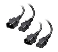 Cable Matters Paquete de 2, Cable alargadera de alimentación de Ordenador a PDU (C13 a C14), Cable alargadera de alimentación de 2 m (Cable de alimentación de PDU IEC C14 a IEC C13)