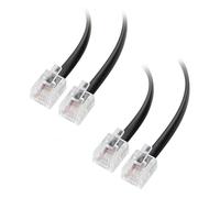 Cable Matters Paquete de 2 Cable telefónico de 2 metro (Cable RJ11 a RJ11, Cable ADSL) para teléfono, internet DSL, ADSL, módem negro - 2m