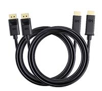 Cable Matters Paquete de 2 cables adaptador unidireccional DisplayPort a HDMI (DP a HDMI) de 6 pies