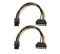 Cable Matters Paquete de 2 cables de alimentación de 6 clavijas a SATA (Cable SATA 6 pin, adaptador SATA a PCIe 6 pines) - 20cm