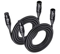 Cable Matters Paquete de 2 cables de micrófono XLR a XLR de alta calidad de 15 pies, cobre sin oxígeno (OFC) XLR macho a hembra, cables XLR, cable de micrófono