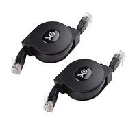 Cable Matters Paquete de 2 Cables Ethernet retráctiles (cable Cat5e retráctil, cable Cat 5e) compatible con Gigabit Ethernet a 10/100/1000 Mbps