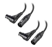 Cable Matters Paquete de 2 cables XLR en ángulo recto, cable de micrófono XLR de 6 pies, cable de cobre sin oxígeno (OFC) XLR en ángulo recto, cable de micrófono, cables de altavoz XLR, color negro