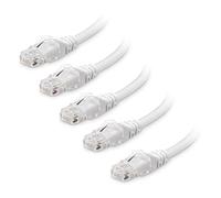 Cable Matters Paquete de 5, 10G Cable Ethernet Cat 6 corto Moldeado 0,9m (Cable Cat 6, RJ45 Cat 6) en Blanco - 0,9 Metro