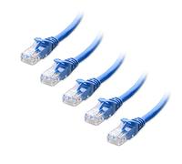 Cable Matters Paquete de 5, 10G Cable Ethernet Cat 6 corto Moldeado 1,5m (Cable Cat 6, RJ45 Cat 6) en Azul - 1,5 Metro