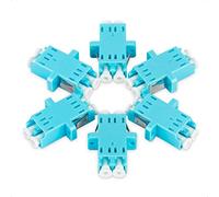 Cable Matters Paquete de 6, LC a LC UPC dúplex OM3/OM4 adaptador de fibra óptica multimodo, OM3/OM4 LC acoplador de fibra