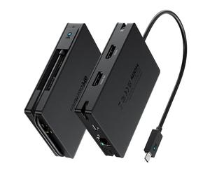 Cable Matters Portable 40Gbps Dual HDMI USB4 Hub, USB 4 Dock con 2x4K@60Hz o 1x4K@120Hz / 8K@30Hz, 100W PD, Gigabit Ethernet, Compatible con Thunderbolt 4 para XPS, Surface Pro, iPad Pro