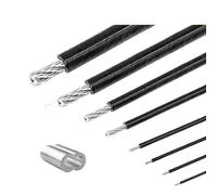 Cable Metálico Cable de acero inoxidable recubierto de negro, flexible, de acero blando, de 1,0/1,2/1,5/2,0/3,0/4,0/5,0/6,0 mm de diámetro.(6mm black,50m)