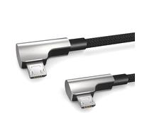 Cable micro a micro USB OTG de 0,15 m, enchufe acodado, para ciclocomputadores Bosch Kiox, Yamaha, cable de datos, cable de carga, USB 2.0, negro
