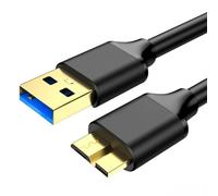 Cable Micro B 3.0 USB 3.0 Tipo A a Micro B Macho Cable de Disco Duro Externo 5Gbps Compatible con Seagate Toshiba Canvio Western Digital My Passport y Elements Samsung Galaxy M3 S5 Note 3, 1M