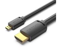 Vention Cable – Cable HDMI AGIBI 2.0 Micro HDMI a HDMI AWG34 chapado en oro 4K 60Hz 3 m Negro
