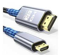 Cable Micro HDMI a HDMI 1m, 4K@60Hz Cable MicroHDMI 2.0 con Ethernet, 3D, HDR, ARC Compatible con Raspberry Pi 5/4, GoPro Hero 8/7/6/5, Sony, Monitor, Portátiles, etc